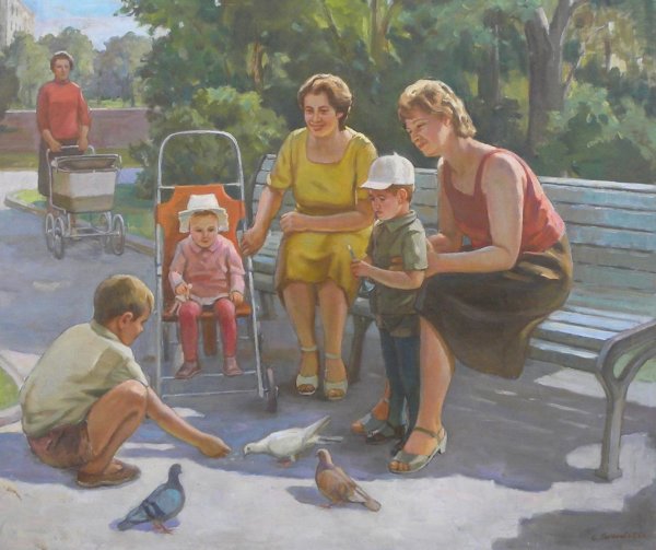 Живопись Советская семья Луценко