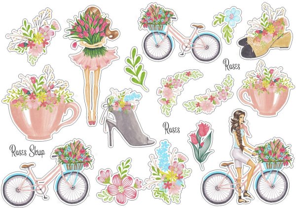 Красивые Стикеры для ежедневника девушки