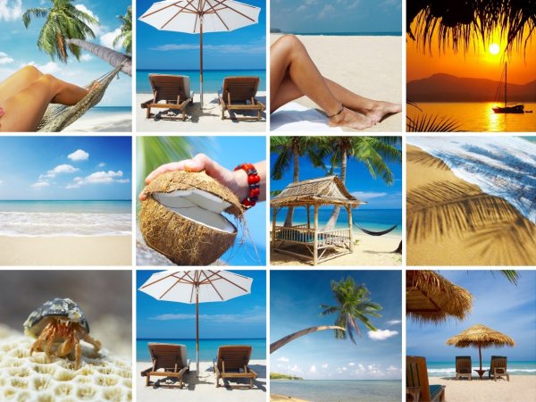 Счастливая семья на море