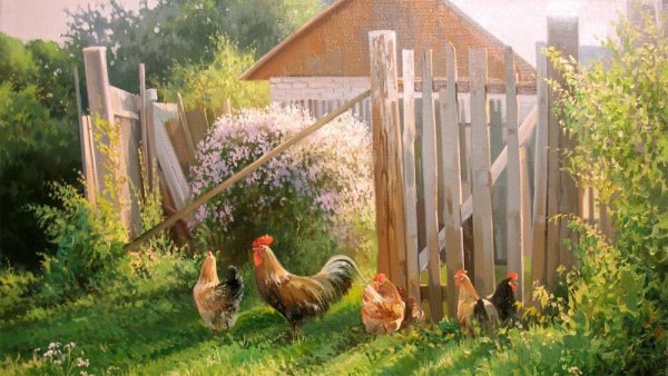 Девушка с курицей