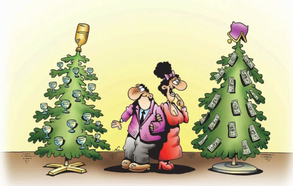 Новогодняя елка карикатура