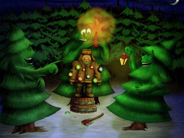 Сказочная елка в лесу