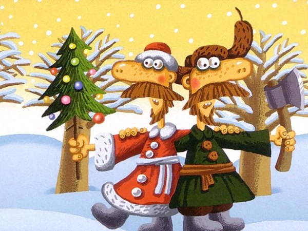 Падал прошлогодний снег мультфильм елка