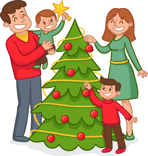 Семейный новый год рисунок