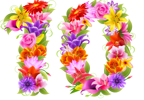 Цветочные буквы и цифры