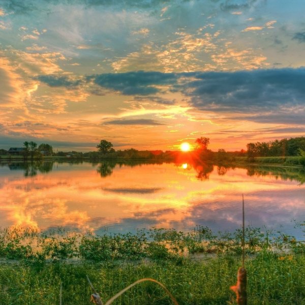 Лето река солнце