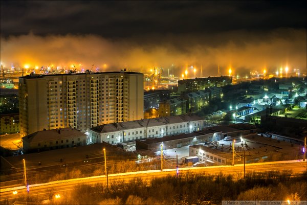 Ночной Мурманск сейчас