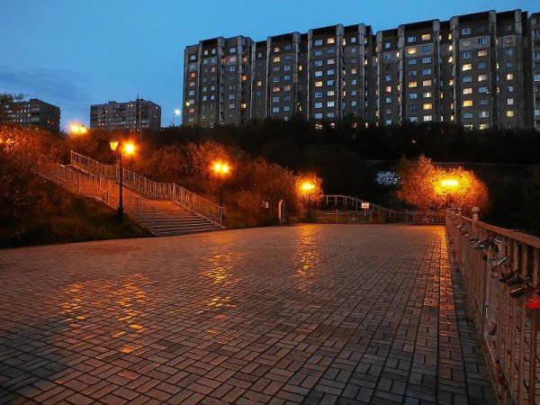 Ночной Мурманск осень