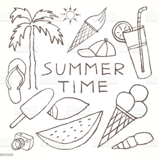 Летние рисунки для срисовки карандашом