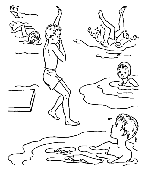 Раскраска безопасное лето для детей