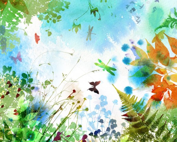 Акварельный фон лето