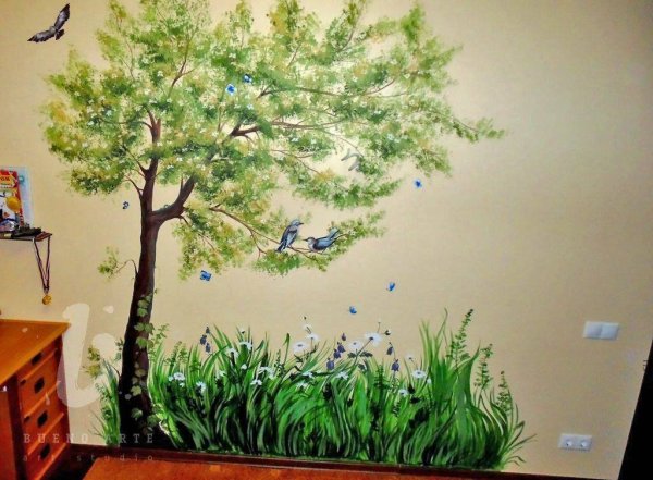 Простая роспись стен своими руками