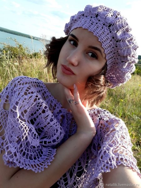 Летний вязаный берет