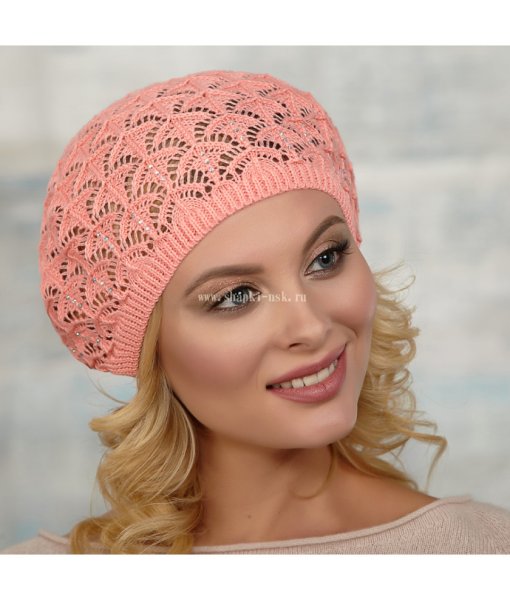 Ажурная беретка летняя