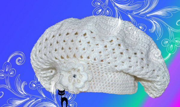 Вязаные береты крючком для женщин