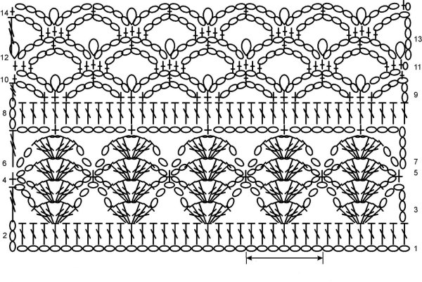 Ажурные узоры крючком со схемами