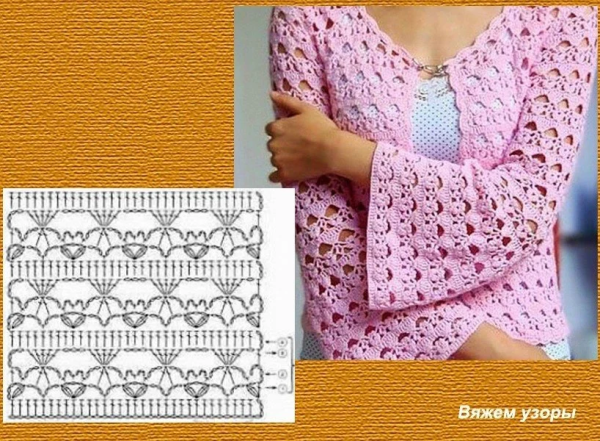 Узор крючком схемы ажурные паучки