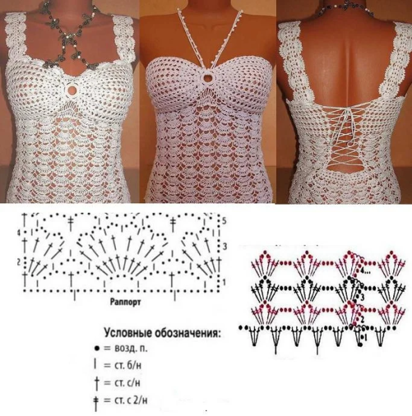 Блузки крючком узор зигзаг