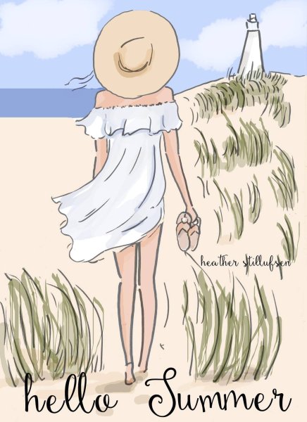 Летний пейзаж карандашом