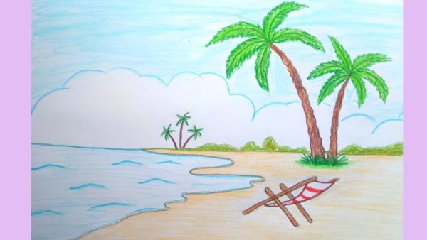 Лето рисунок легкий