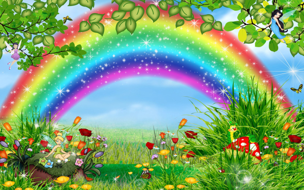 Бабочки летают над лугом