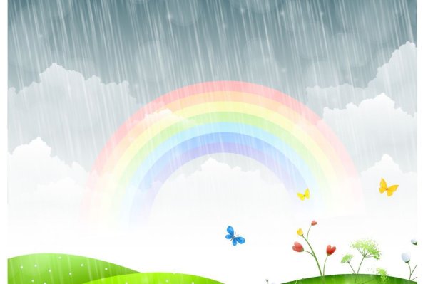 Радуга на фоне дождя