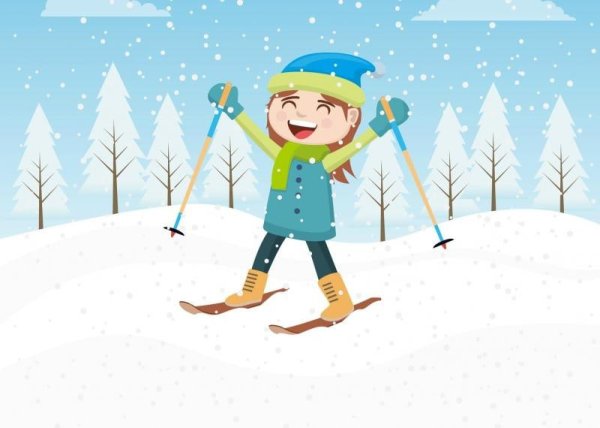 Мультяшные лыжники