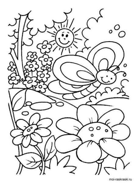 Лето раскраска для детей