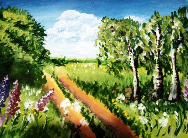 Лето гуашью