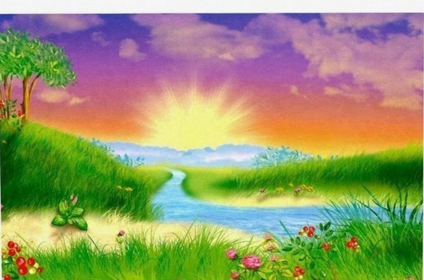 Летний пейзаж акварелью для начинающих