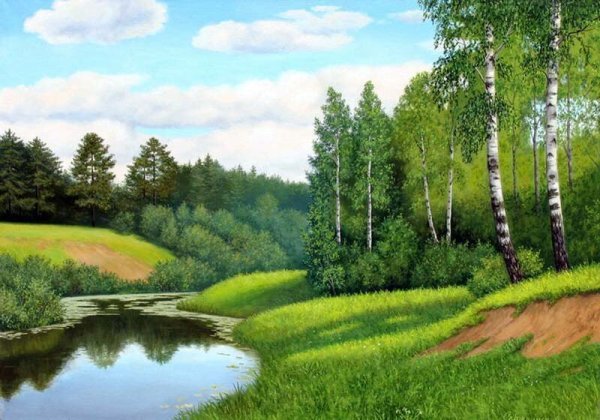 Летний векторный пейзаж