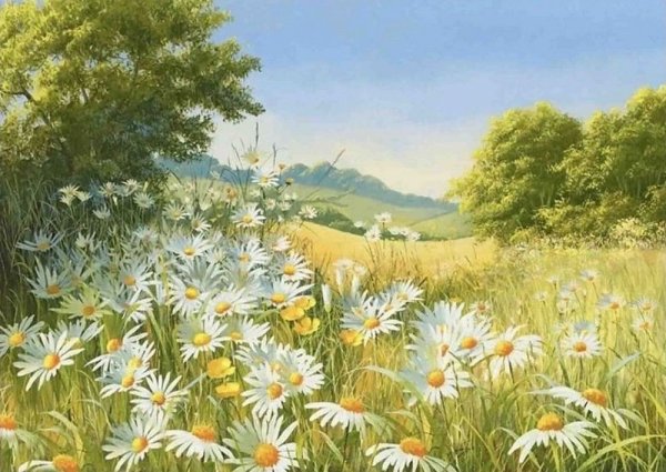 Живопись Поляна с цветами