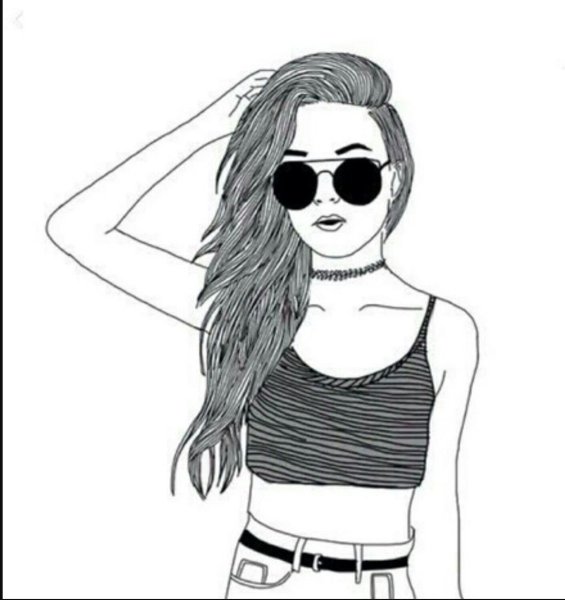 Девушка в платье рисунок