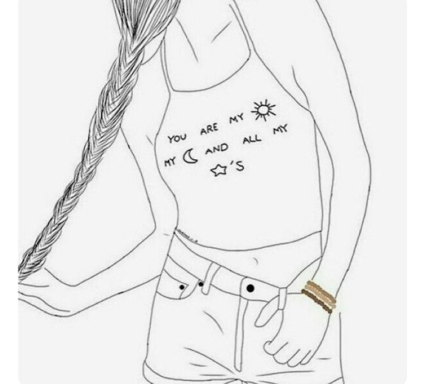 Мультяшная девочка с длинными волосами