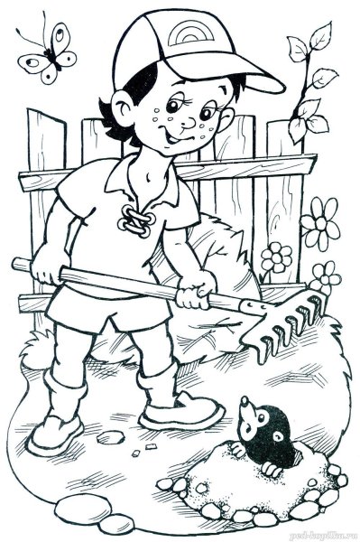 Раскраска для детей лето огород