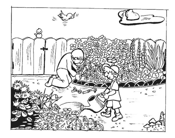 Раскраска. В огороде