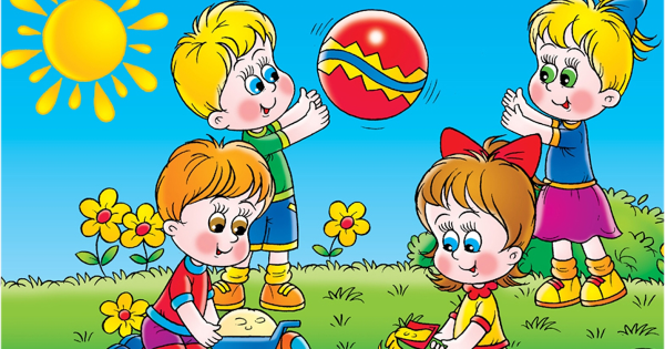 Картина летом в парке для детей