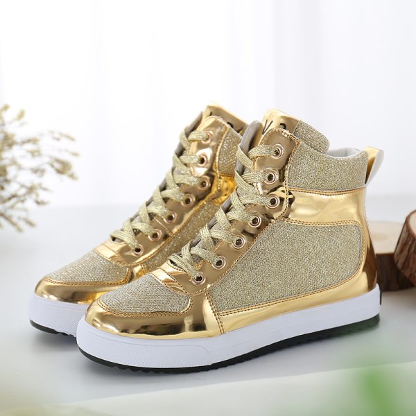 Золотые ботинки женские