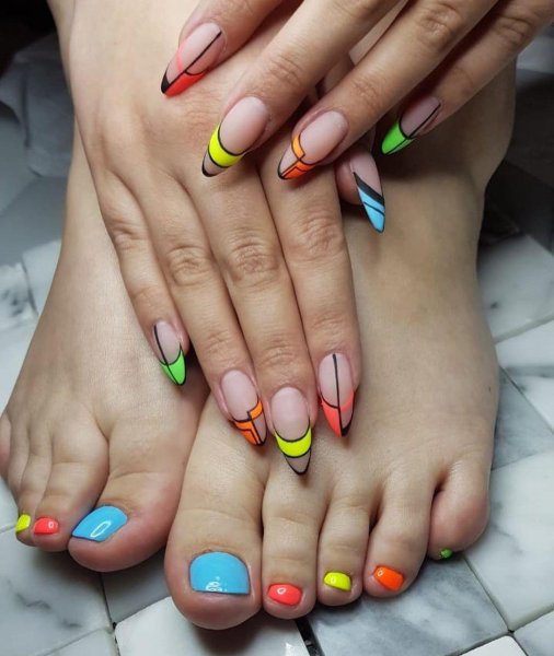 Разноцветный френч