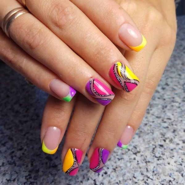 Разноцветный френч