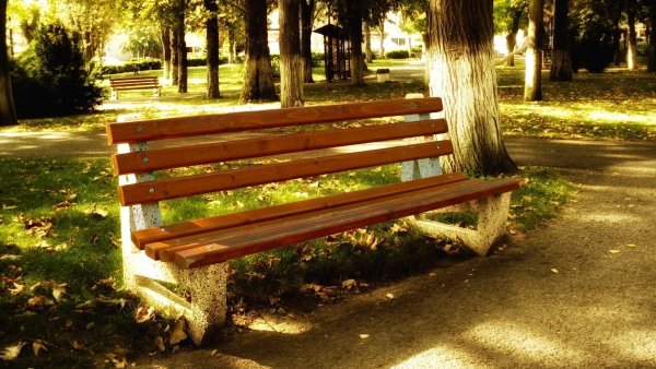 Парк с лавочками