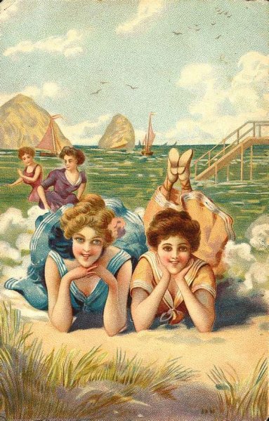 Винтажная открытка лето