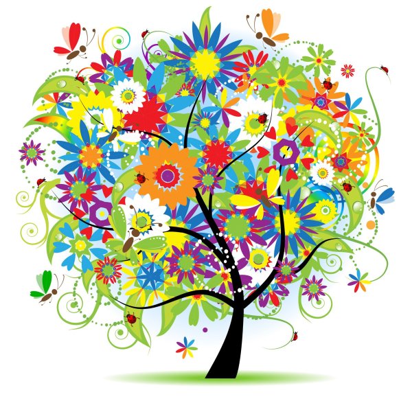 Сказочные деревья и цветы