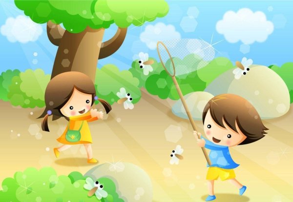 Лето дети мультяшные