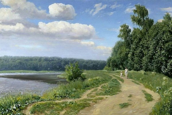 Художник Олег Пятин картины деревня