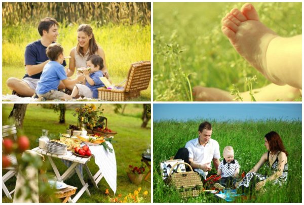 Фотосессия на природе летом семейная пикник
