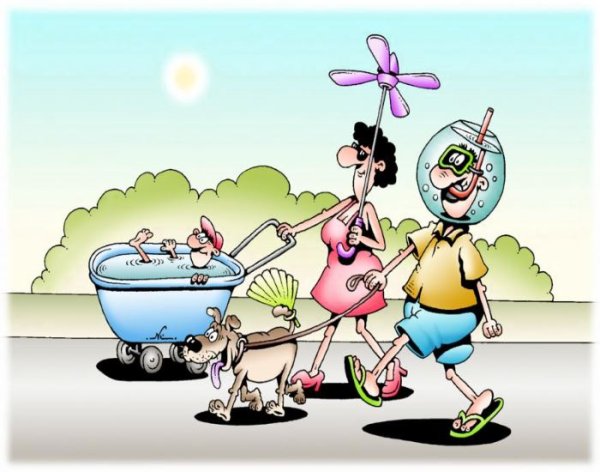 Карикатуры про лето