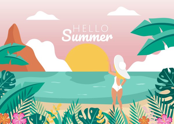 Летняя Векторная иллюстрация