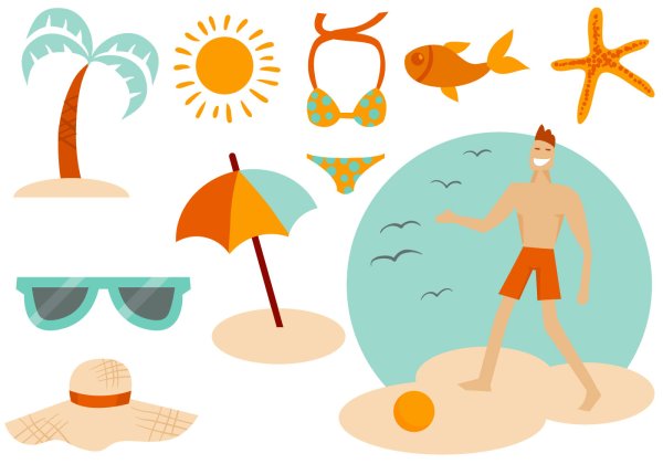 Пляж Векторная иллюстрация