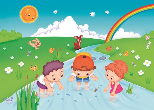 Дети летом мультяшные